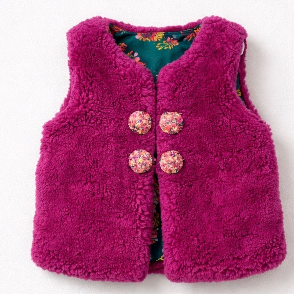 Matilda Jane Moments with you good to faux fucshia and green reversible vest 6